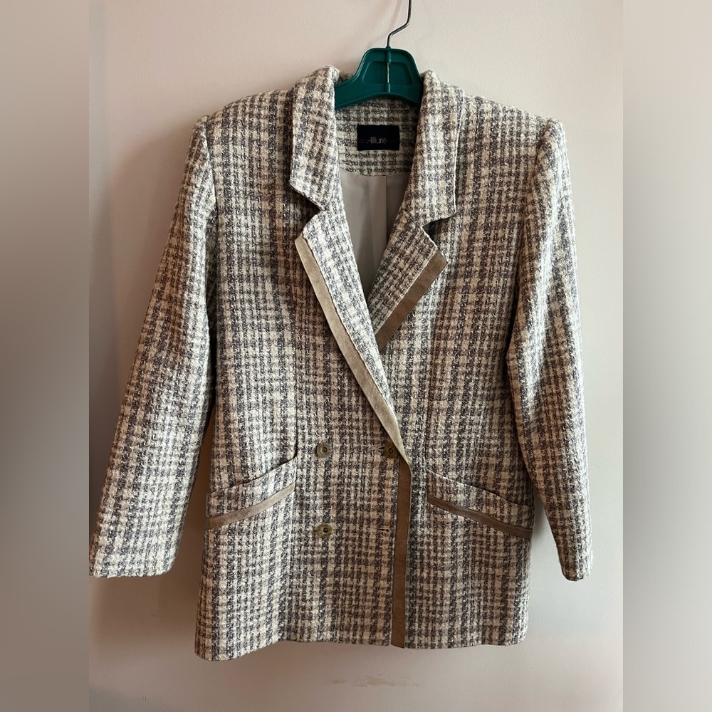 Allure Vintage Tweed Skirt and Blazer Set
